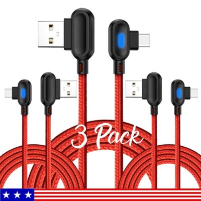 3X 90° Fast Charging Cable USB Type-C Cord For iPhone 15 16/Plus/Pro/Pro Max