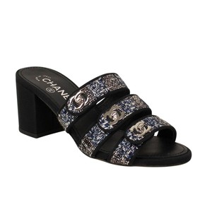 chanel tweed mules