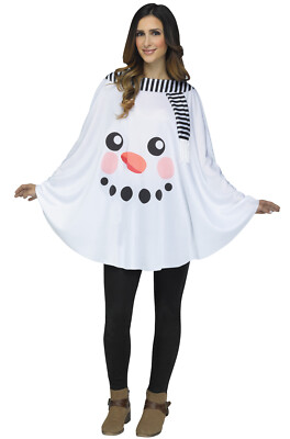 Snowman Poncho Santa Christmas Adult Costume