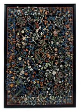 5'x3' Black Marble Coffee dining Table Top multi Stone Handmade Inlay Art Home