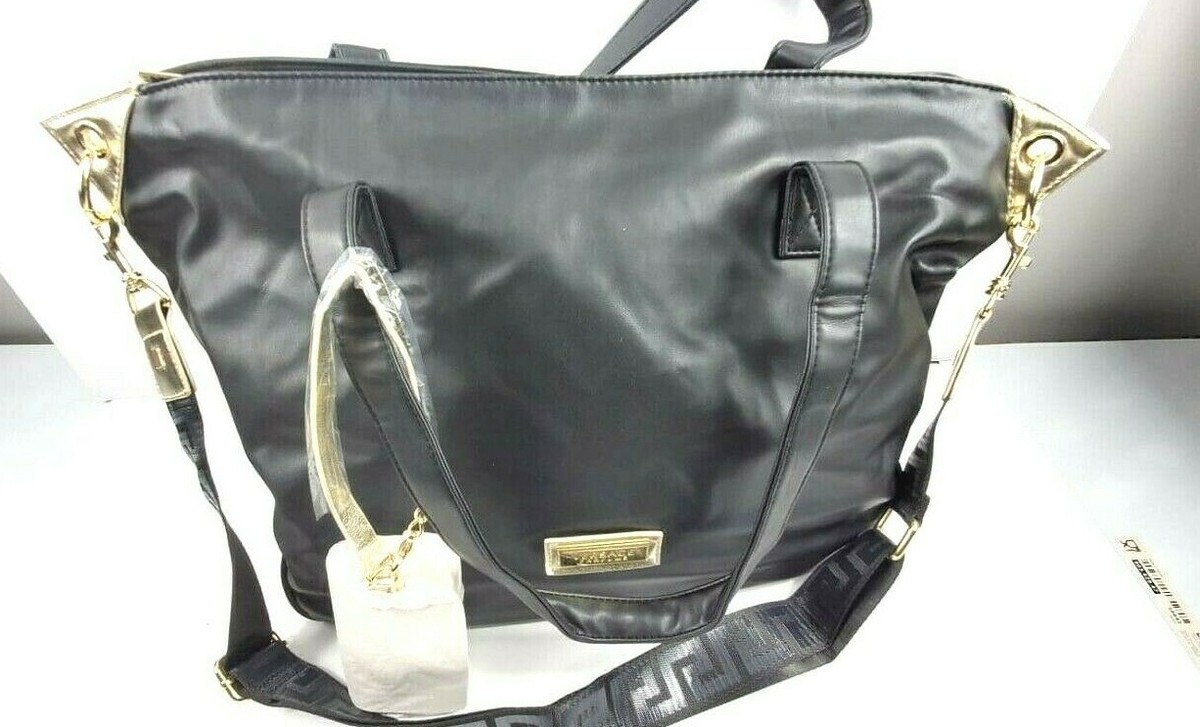 Versace Womens Black/Gold Handbag Purse Versace Perfume Tote