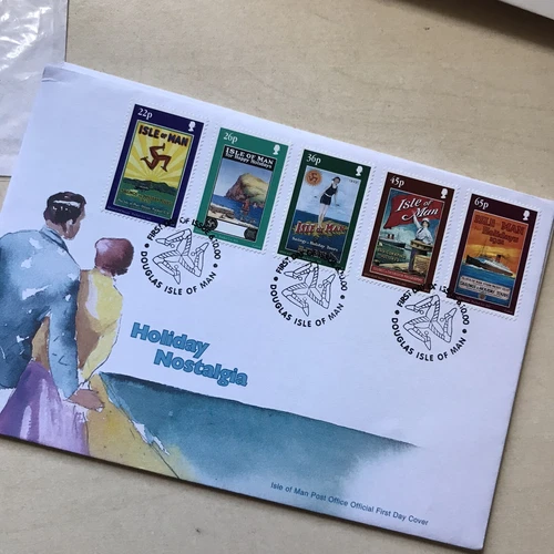 Isle of Man FDC  2000 First Day Cover Holiday Nostalgia Posters Unaddressed WCP