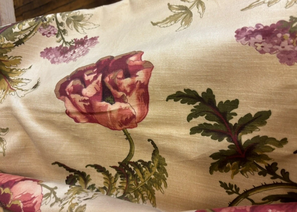 Portafolio Textiles 2 Yardas Laura Ashley Hortensia y Clavel Terciopelo Rayado Foto 4 de 4