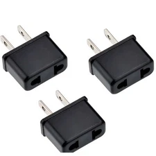 3 Pcs US-USA to EU-Europe Power Plug Adapter for USA Converter