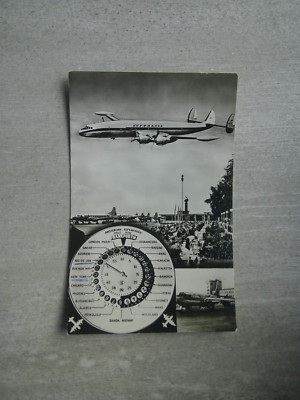 Postcard Airliner Airport Frankfurt Main Plane Lockheed Lufthansa 1965