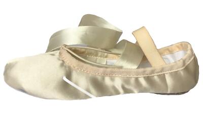 靴 Ameri vintage RIBBON SET BALLET SHOES Ballet Shoes with ribbons Satin Ballet Dance shoes Split sole kids