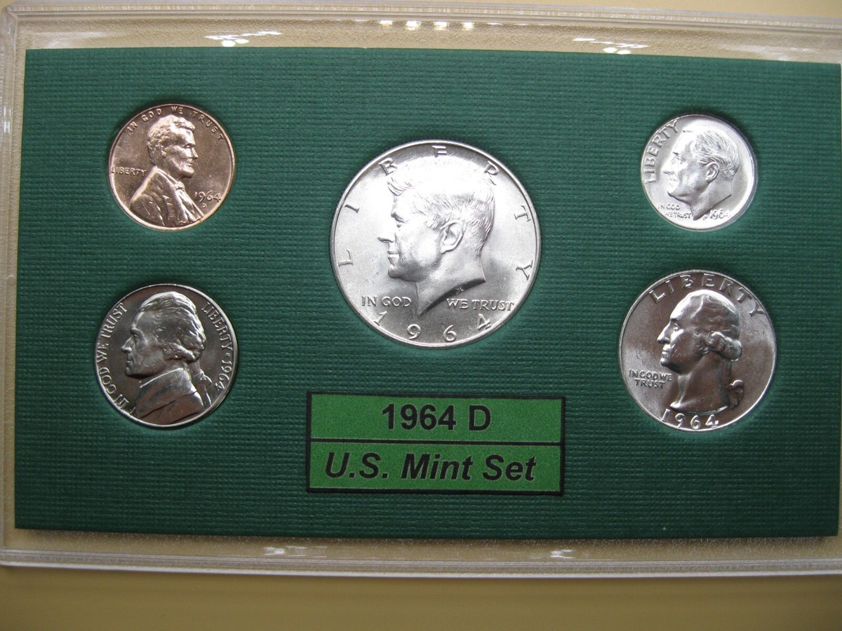 1964 D US Silver Mint Set Brilliant Uncirculated! | eBay