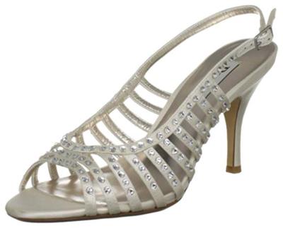 85 DUNE HALLIES IVORY SATIN DIAMANTE BRIDAL SLINGBACK SHOES