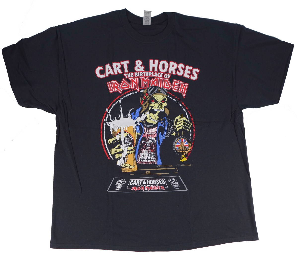 IRON MAIDEN Cart & Horses Tour t shirt XXL birthplace of Up The