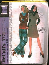 3771 Vintage McCalls SEWING Pattern Misses DressTop Pants Step by Step OOP 14