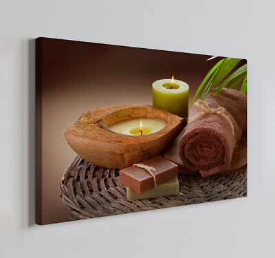 Spa Kerze Handtuch Seife Leinwandbild Wandbild, Home Badezimmer Dekor Wandbehang