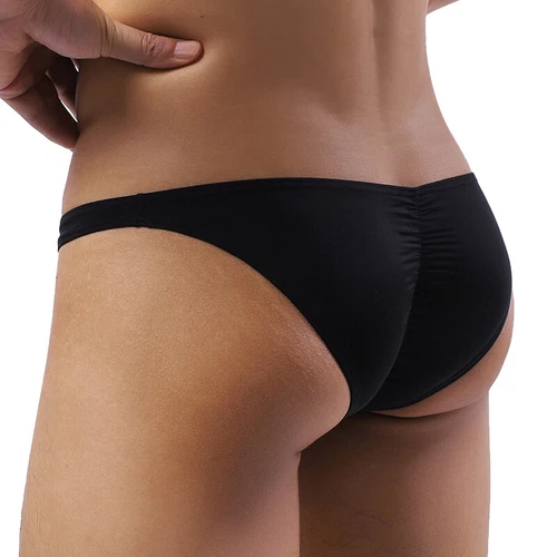 Herren Niedrig Nylon Cool Eis Seide Slip Sexy Bikini Beutel Höschen Unterwäsche AA - Bild 7 von 12