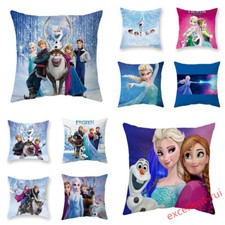 Frozen Anna Elsa Pillow Case Short Plush Cushion Cover Home Sofa Decor 45*45cm