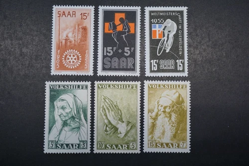 Saar compilation from 1955 No.: 357, 358, 360 and 365 - 367 mint