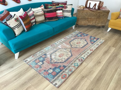 Wool rug, Entryway rug, Hallway rug, Organic rug, Traditional rug, 3.1 x 6.6 ft