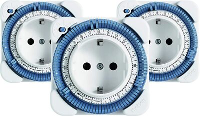 Analoge Steckdosen-Zeitschaltuhr theben timer 26, Tagesprogramm, 3er Pack