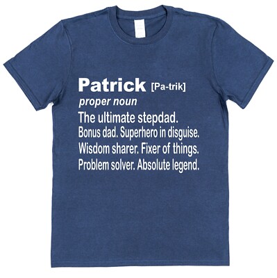 Personalisiertes lustiges Stiefvater Wörterbuch Definition T-Shirt Stiefvater Geschenk Name
