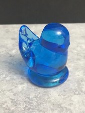 Vintage Glass Blue Bird of Happiness Figurine Signed Leo Ward 1994