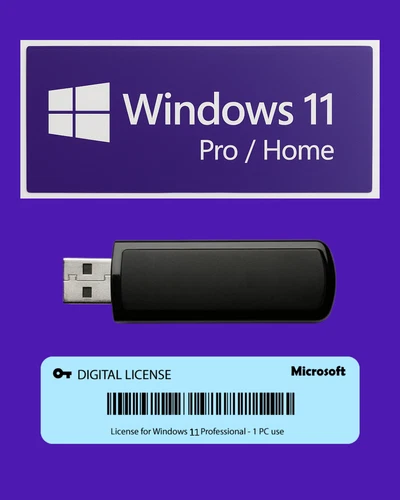 Windows 11 Pro | Home 64 - Bit ISO Installationsmedium (USB) + Retail Key