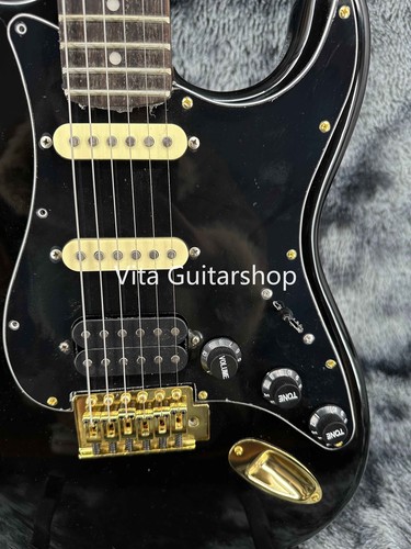 Guitarra Eléctrica ST Negra Acabado Personalizado Pastillas SSH Puente Trémolo 22 Trastes - Imagen 7 de 12