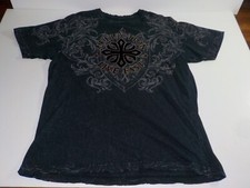 Affliction Mens XL Short Sleeve T-Shirt Y2K Live Fast Black Made In USA (0144)