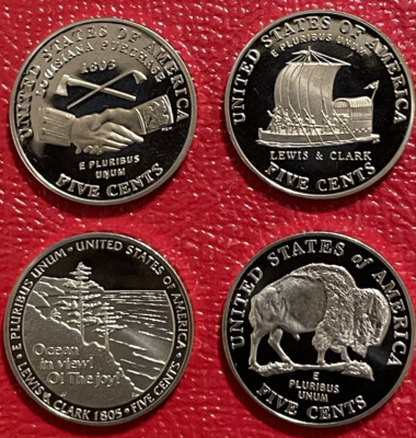 #ad #ad 2004 2005 S Jefferson Nickel Proof Westward Journey 4 Coin Run Bison Ocean $11.95