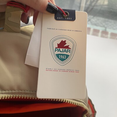 NWT Pajar Twill Dome Backpack Vert Clair/Light Green (Tan/Orange) MSRP $125 NWT Pajar Twill Dome Backpack Vert Clair/Light Green (Tan  main image 2