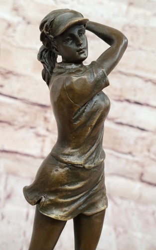Real Mujer Golfista Golf Deporte Bronce Estatua Escultura Estatuilla Figura Venta Regalo - Imagen 7 de 10