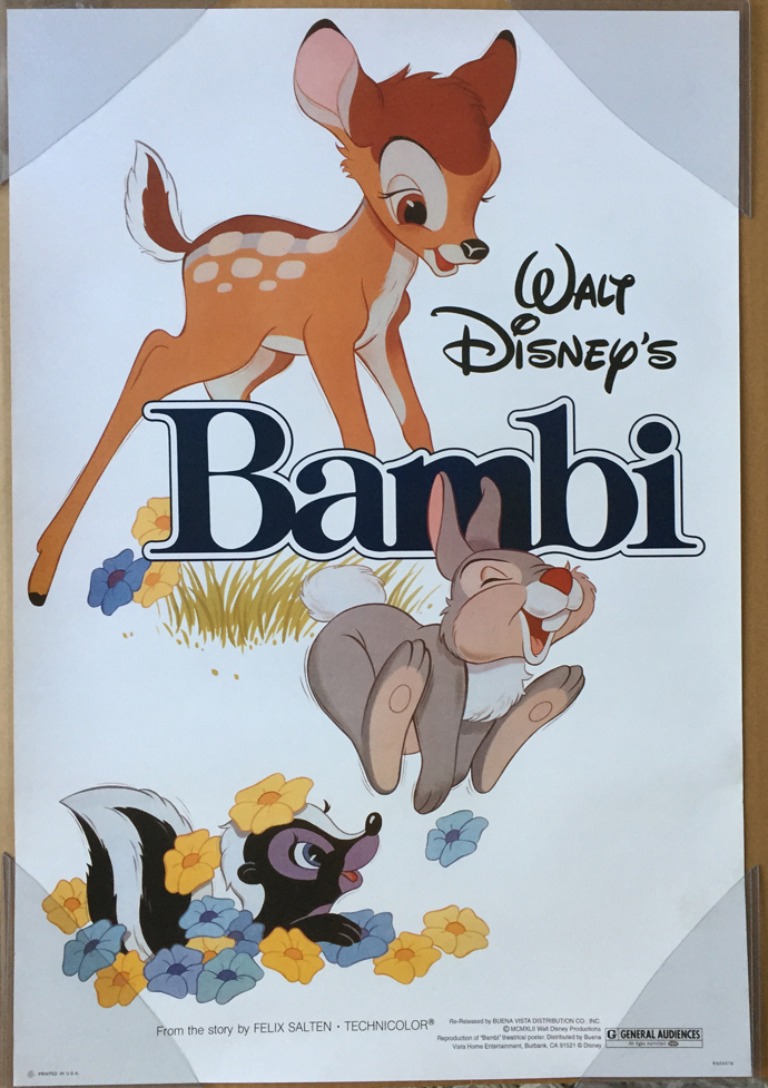BAMBI MOVIE POSTER 1 Sided R82 ORIGINAL ROLLED Mini Sheet 18x27