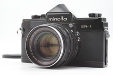 Rare Exc 5 Minolta SR-1 Black Film Camera Body 55mm f/1.8 Lens From JAPAN