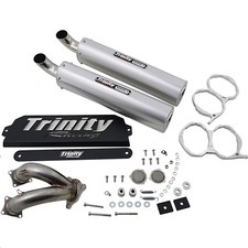 Trinity Racing TR-4173S Stage 5 Dual Slip-On - Brushed Muffler