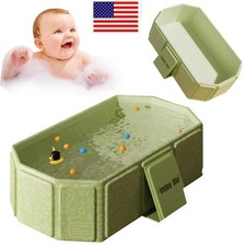 Baby Bath Tub for Infants To Toddlers Collapsible Infant Tub Shower Basin Green 