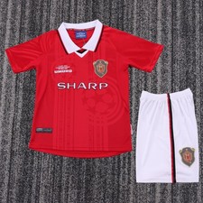 Manchester United 1999-2000 Home Kids Jersey   Retro Football Shirt