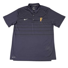 Florida Gators Polo Shirt Mens Large Nike Dri-Fit Navy Blue Striped Performance