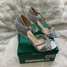 Lauren Lorraine Daisey Silver Strappy Heel Women  s 8.5 US