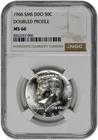 1966 SMS DDO 50C Kennedy Half Dollar NGC Graded MS 66 Doubled Profile