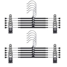 10-80 PACK Metal Pants Hangers w/ Clips Adjustable Skirt Jeans Closet Organizer