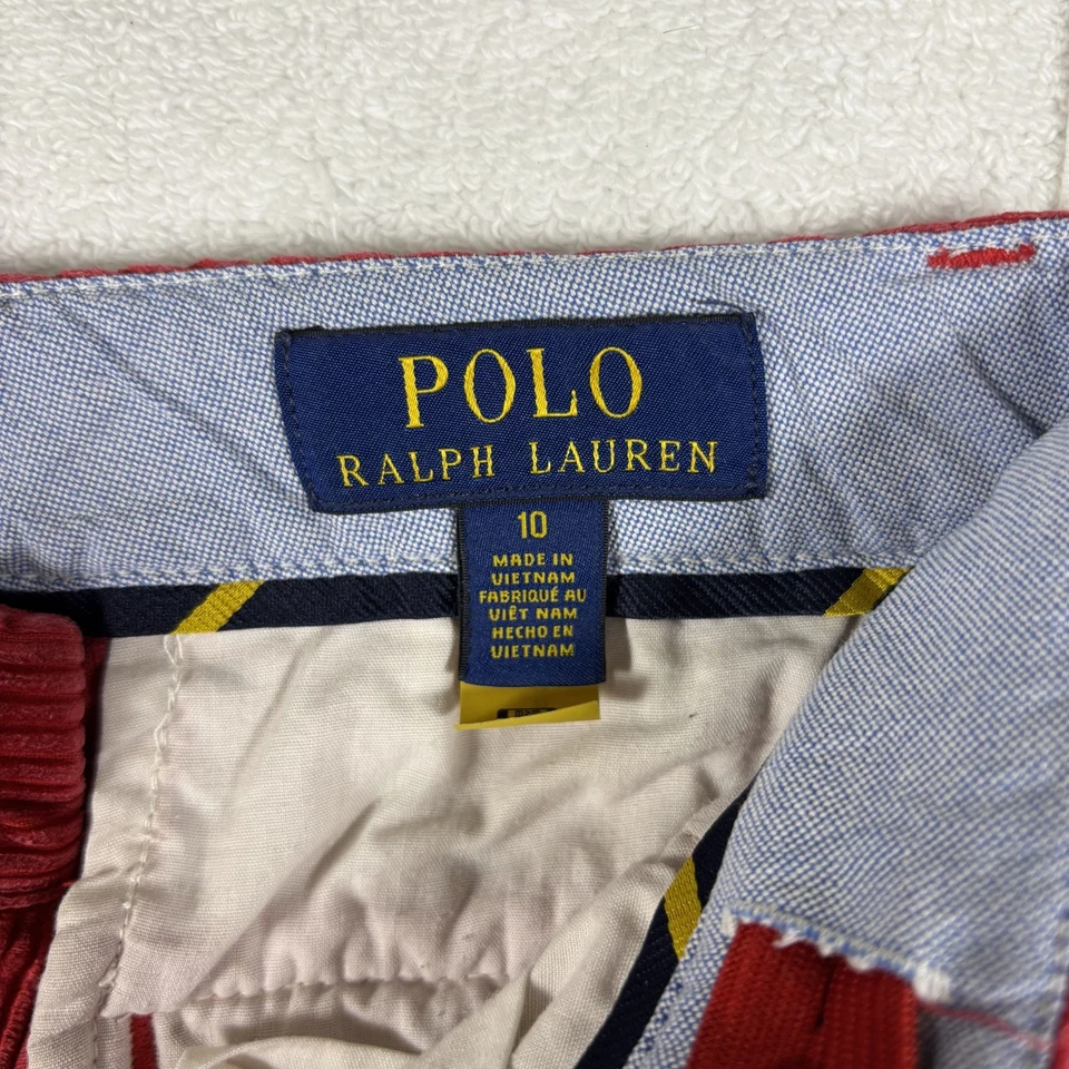 Polo Ralph Lauren 裤子 10 岁勃艮第棉灯芯绒罗纹直筒裤 — 第 3/4 张图片