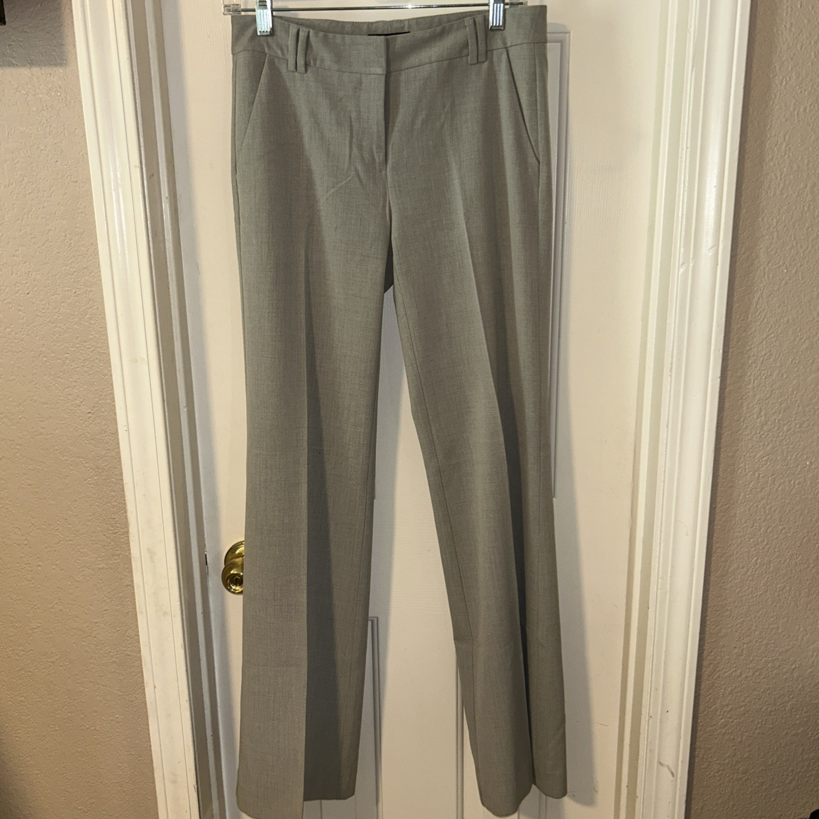 New York & Company Dress Pants Beige Mix Sz 0 Slash Pockets Classic Fit Stretch