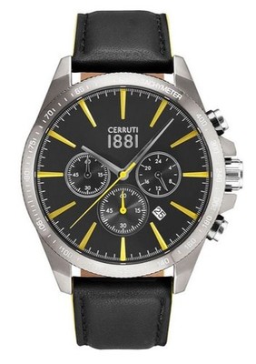 CERRUTI 1881 - ARMBANDUHR HERREN - CRA126SU02BK - SCHWARZ - SILBER - NEUWARE