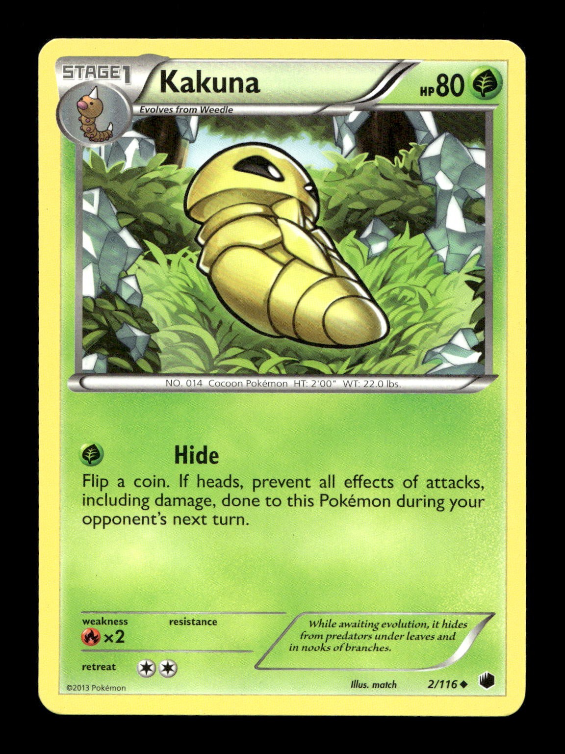 KAKUNA 2/116 2013 PLASMA FREEZE POKEMON