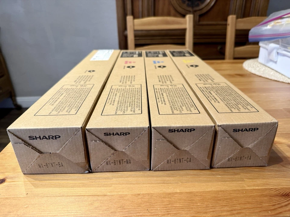 Juego completo de 4 | TONER ORIGINAL SHARP MX-61NT | CIAN MAGENTA AMARILLO NEGRO | NUEVO Foto 4 de 4