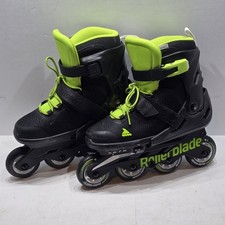 Rollerblade Microblade 4WD Inline Skates - Adjustable Size 5-8 Green Black