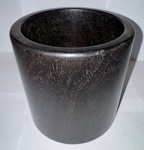 Large Chinese Dark Hardwood Brush Pot (Bitong)