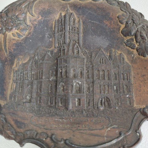 VTG Geo H. Bowman Co. Copper Dish Tray Rush County Courthouse Indiana - Picture 2 of 5