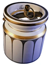 Antique 19thC KPM Berlin Porcelain White & Gold Tea Caddy Tin Jar Porzellan Dose