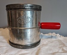 vintage Duplex 5 cup sifter red handle kitchy