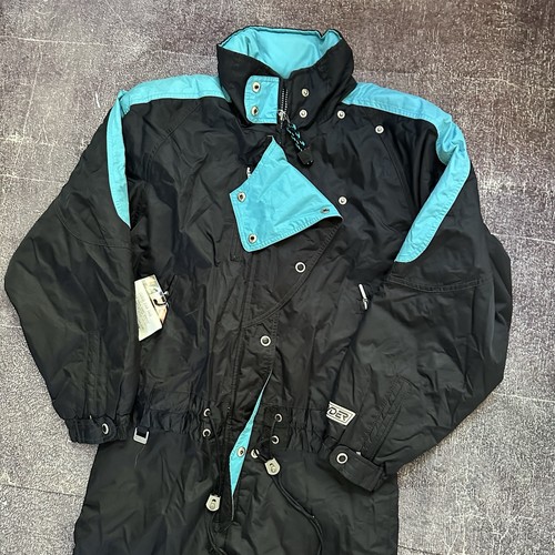 Damen Vintage 90er Spyder schwarz puderblau Einteiler Winter Ski Schneeanzug Gr. 8 - Bild 2 von 5