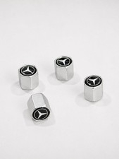 Silver 4pcs Tire Valve Caps Fit For Mercedes Benz Car Air Dust Covers