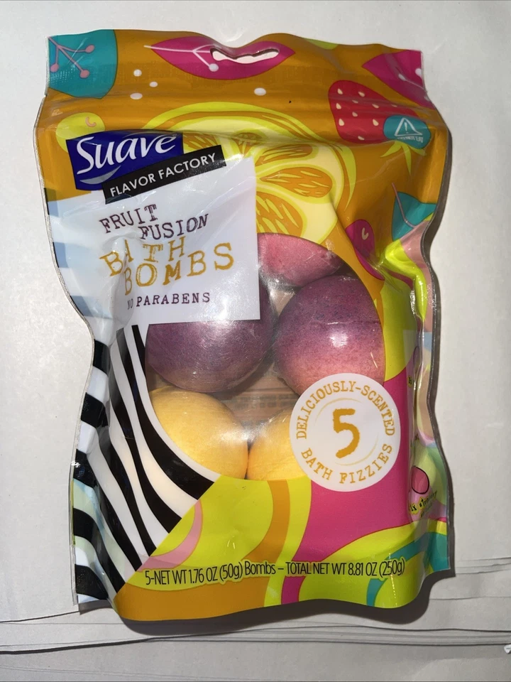 Suave Bath Bombs Fruit Fusion pack of 1 NEW Pomegranate Mango Strawberries - Image 2 of 2